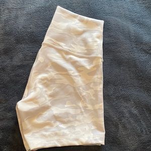 grey camo ribbed biker shorts